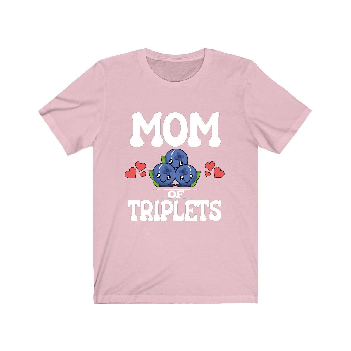 Mom Of Triplets Shirt, Mom Of Triplets Gift, Triplet Mother Pregnancy Announcement Blueberries T-Shirt Image 4