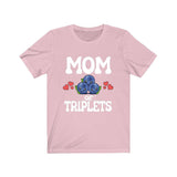 Mom Of Triplets Shirt, Mom Of Triplets Gift, Triplet Mother Pregnancy Announcement Blueberries T-Shirt Image 4