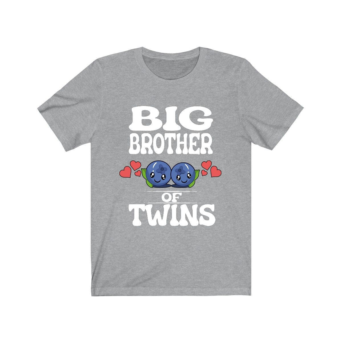 Big Brother Of Twins Shirt, Big Brother Of Twins Gift, Brother Of Twins Gift, Baby Announcement Blueberries Gift T-Shirt Image 3