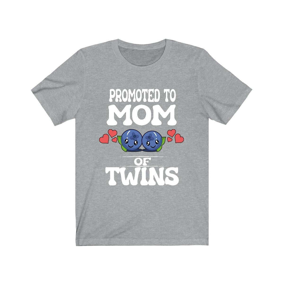 Promoted To Mom Of Twins Shirt, Mom Of Twins Gift, Mother of Twins Gift, Blueberries Baby Announcement Gift T-Shirt Image 3