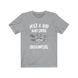 Just A Boy Who Loves Dragonflies Shirt, Dragonfly Lover Shirt, Dragonfly Shirt, Dragonfly Lover Gift, Animal Adult Kids T-Shirt Image 2