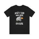 Just A Boy Who Loves Eagles Birds Shirt, Eagle Lover Shirt, Eagle Shirt, Birding Lover Gift, Animal Adult Kids T-Shirt Image 1
