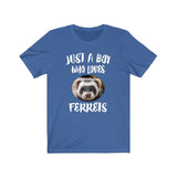 Just A Boy Who Loves Ferrets Shirt, Ferret Lover Shirt, Ferret Shirt, Ferret Lover Gift, Animal Adult Kids T-Shirt Image 3