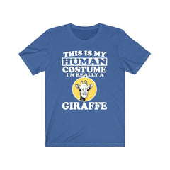 This is my human costume I am really a giraffe African savanna animal tee