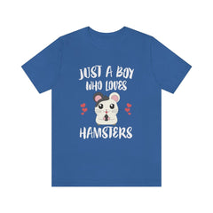 Just a boy who loves hamsters cheeky pocket pet rodent lover tee