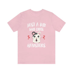 Just a boy who loves hamsters cheeky pocket pet rodent lover tee