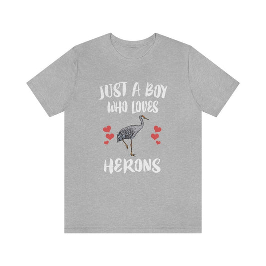 Just A Boy Who Loves Herons Birds Shirt, Heron Lover Shirt, Birding Shirt, Heron Lover Gift, Animal Adult Kids T-Shirt Image 1