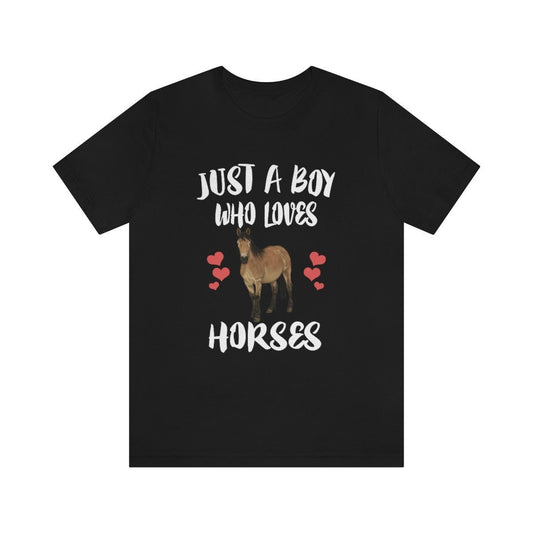 Just A Boy Who Loves Horses Shirt, Horse Lover Shirt, Horse Shirt, Horse Lover Gift, Animal Adult Kids T-Shirt Image 2