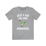 Just A Boy Who Loves Hummingbirds Birds Shirt, Hummingbird Lover Shirt, Birding Shirt, Hummingbird Lover Gift, Animal Adult Kids T-Shirt Image 2