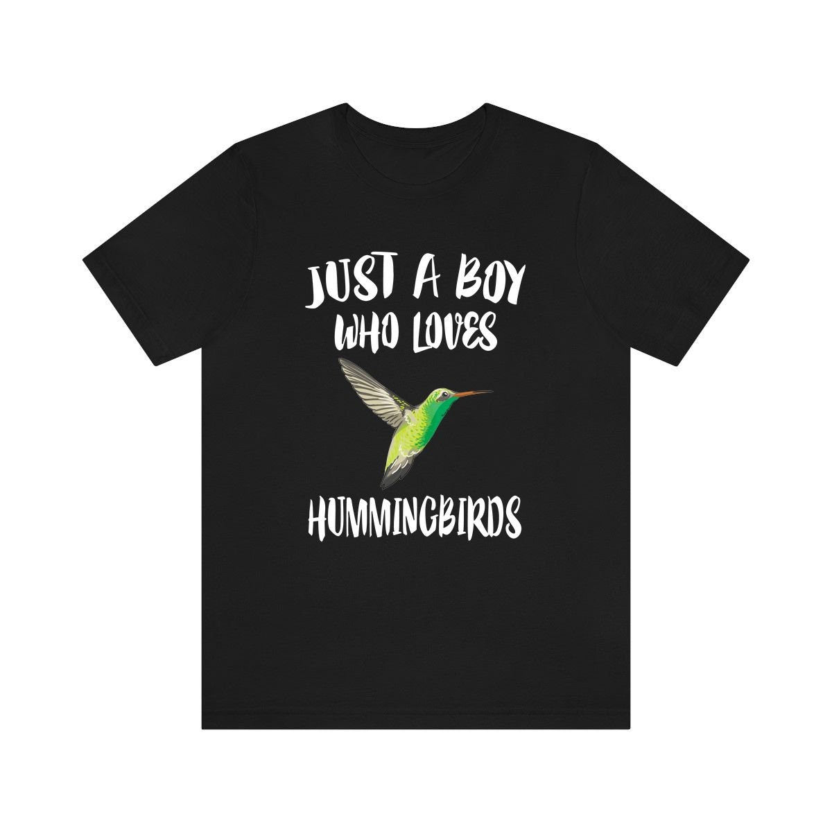 Just A Boy Who Loves Hummingbirds Birds Shirt, Hummingbird Lover Shirt, Birding Shirt, Hummingbird Lover Gift, Animal Adult Kids T-Shirt Image 1