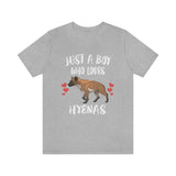 Just A Boy Who Loves Hyenas Shirt, Hyena Lover Shirt, Hyena Shirt, Hyena Lover Gift, Animal Adult Kids T-Shirt Image 2
