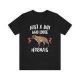 Just A Boy Who Loves Hyenas Shirt, Hyena Lover Shirt, Hyena Shirt, Hyena Lover Gift, Animal Adult Kids T-Shirt Image 1