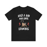 Just A Boy Who Loves Lemurs Shirt, Lemur Lover Shirt, Lemur Shirt, Lemur Lover Gift, Animal Adult Kids T-Shirt Image 1