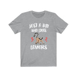 Just A Boy Who Loves Lemurs Shirt, Lemur Lover Shirt, Lemur Shirt, Lemur Lover Gift, Animal Adult Kids T-Shirt Image 3