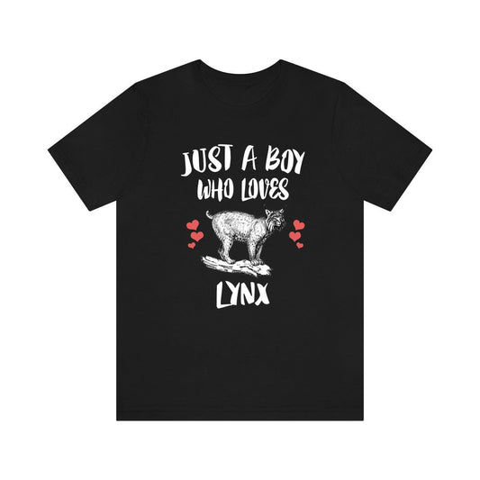 Just a boy who loves lynx boreal forest tuft-eared wild cat tee