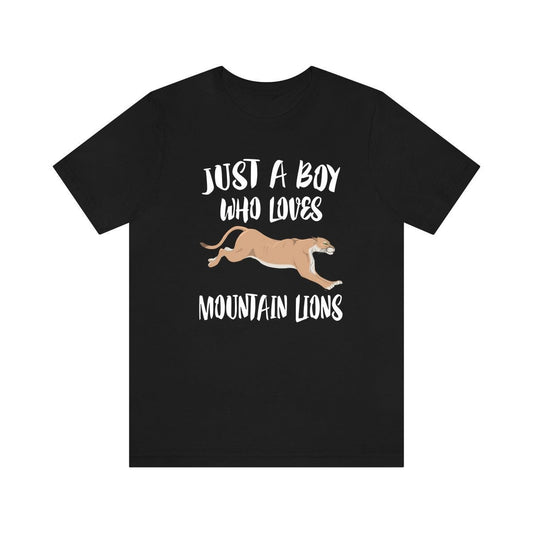 Just A Boy Who Loves Mountain Lions Shirt, Mountain Lion Lover Shirt, Mountain Lion Shirt, Cougar Lover Gift, Animal Adult Kids T-Shirt Image 1