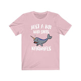 Just A Boy Who Loves Narwhals Whale Shirt, Narwhal Whale Lover Shirt, Whale Shirt, Whale Lover Gift, Animal Adult Kids T-Shirt Image 4