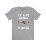 Just A Boy Who Loves Ostriches Shirt, Ostrich Lover Shirt, Ostrich Shirt, Ostrich Lover Gift, Animal Adult Kids T-Shirt Image 3