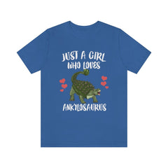Just A Girl Who Loves Ankylosaurus Dinosaur Shirt - Ankylosaurus print design