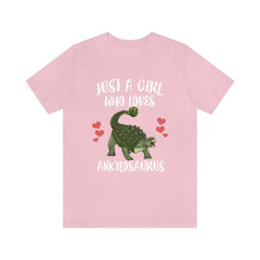 Just A Girl Who Loves Ankylosaurus Dinosaur Shirt - Ankylosaurus print design