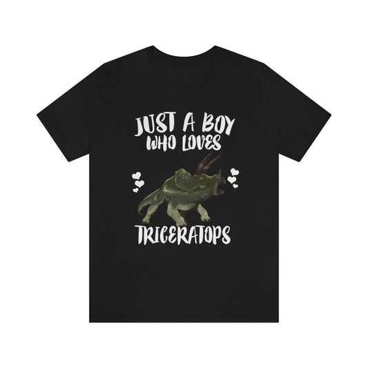 Just A Boy Who Loves Triceratops Shirt - Triceratops print design