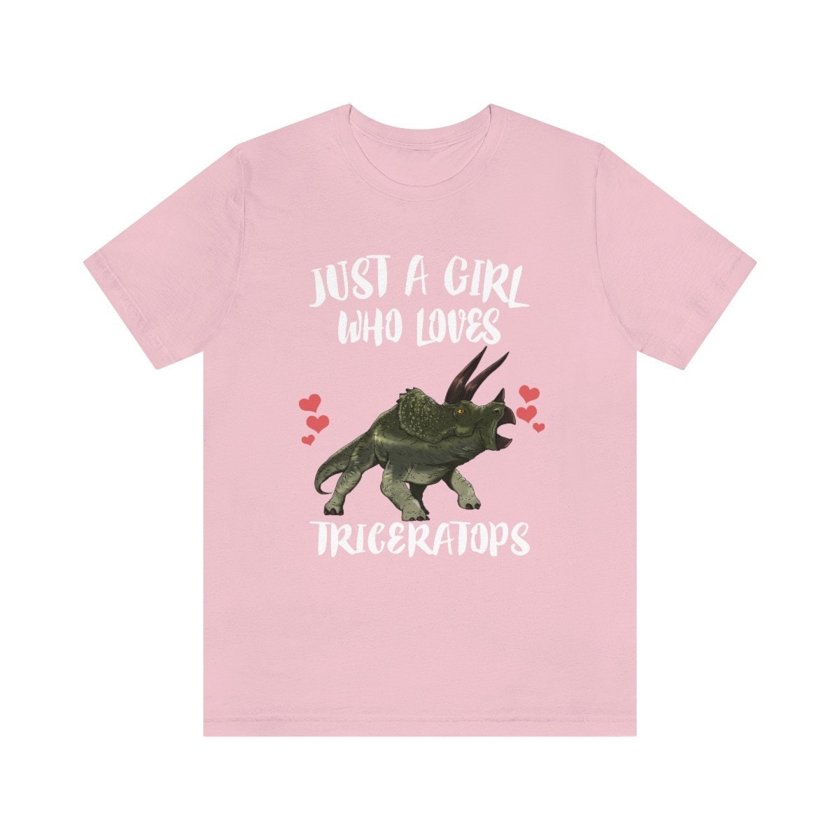 Just A Girl Who Loves Triceratops Dinosaur Shirt, Triceratops Lover Shirt, Dinosaur Lover Gift, Triceratops Gift Adult Toddler Kids T-Shirt Image 4