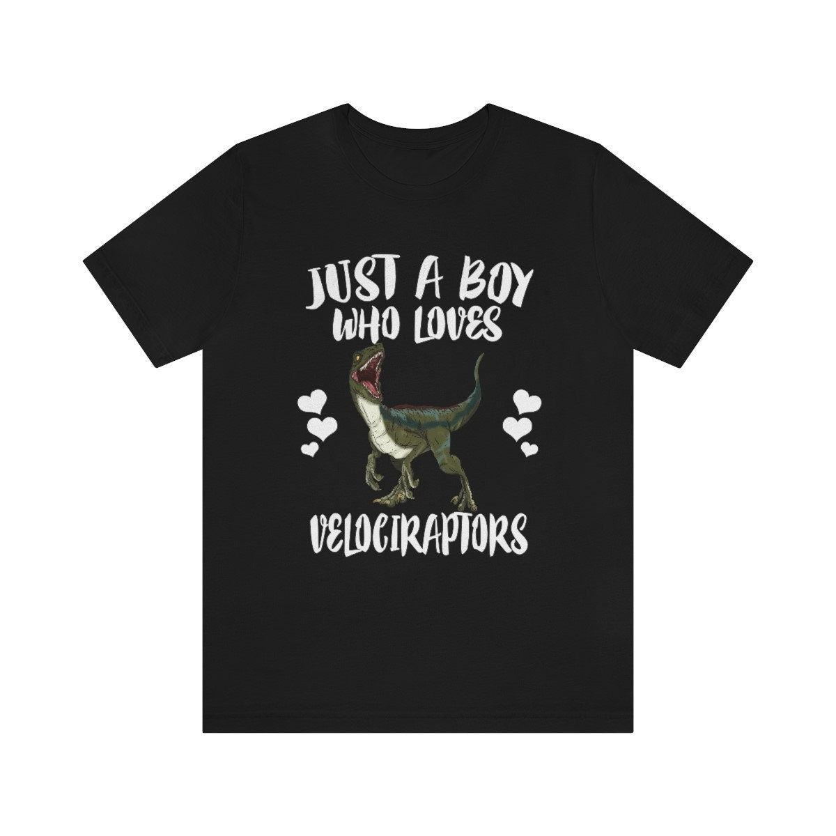 Just A Boy Who Loves Velociraptors Dinosaur Shirt, Velociraptor Lover Shirt, Dinosaur Shirt, Velociraptor Lover, Animal Adult Kids Shirt Image 1
