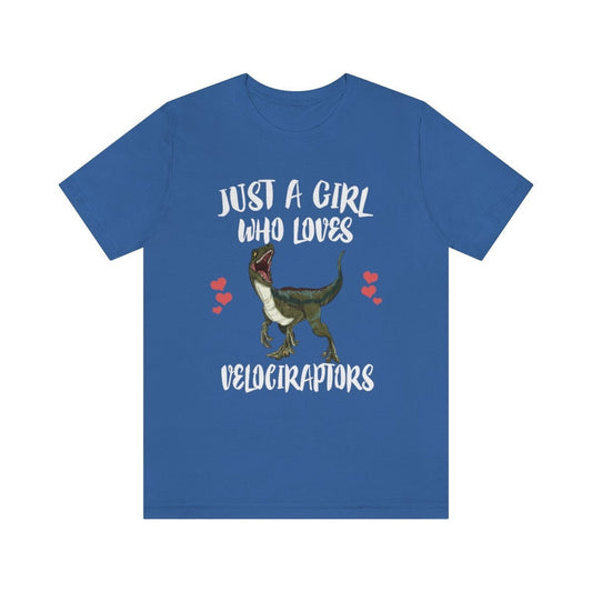 Just A Girl Who Loves Velociraptor Dinosaur Shirt, Velociraptor Lover Shirt, Dinosaur Lover Gift, Velociraptor Gift Adult Toddler Kids Shirt Image 2