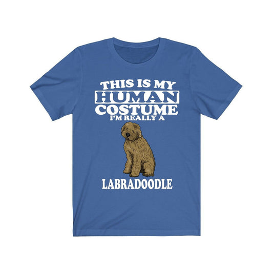 This is my human costume I am really a labradoodle designer dog tee
