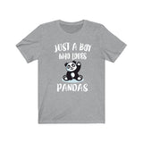 Just A Boy Who Loves Pandas Shirt, Panda Lover Shirt, Panda Shirt, Panda Gift, Animal Adult Kids T-Shirt Image 3