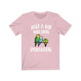 Just A Boy Who Loves Parakeets Shirt, Budgie Lover Shirt, Budgie Shirt, Budgie Gift, Animal Adult Kids T-Shirt Image 4