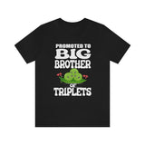 Promoted To Big Brother Of Triplets Shirt, Big Brother Of Triplets Gift, Big Brother Of Triplets T-Shirt Pregnancy Announcement Peas Shirt Image 1