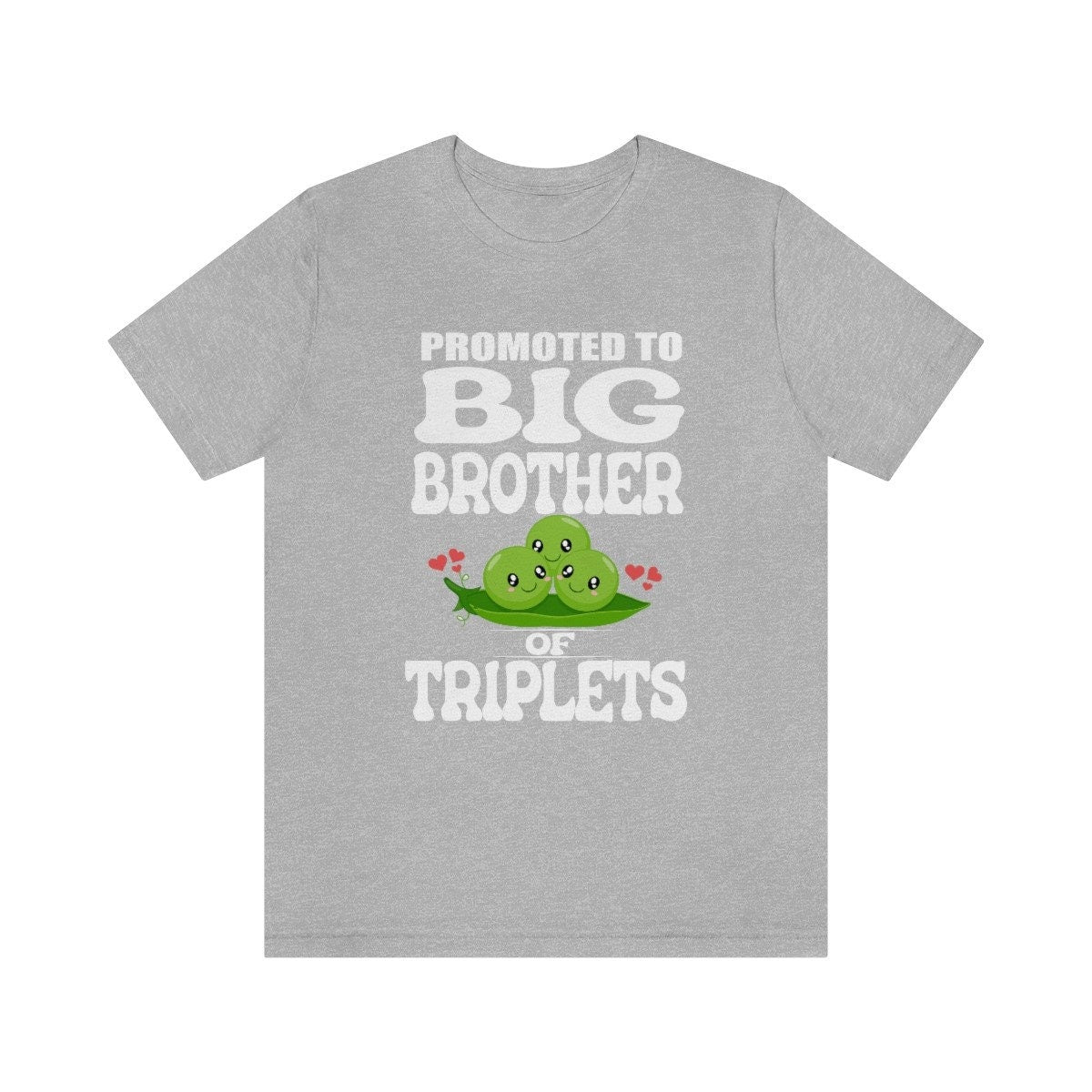 Promoted To Big Brother Of Triplets Shirt, Big Brother Of Triplets Gift, Big Brother Of Triplets T-Shirt Pregnancy Announcement Peas Shirt Image 2