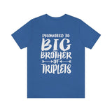 Promoted To Big Brother Of Triplets Shirt, Big Brother Of Triplets Gift, Big Brother Of Triplets T-Shirt Pregnancy Announcement Shirt Image 1