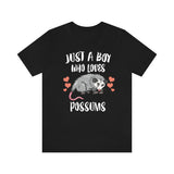Just A Boy Who Loves Possums Shirt, Possum Lover Shirt, Possum Shirt, Possum Lover Gift, Animal Adult Kids Shirt Image 1