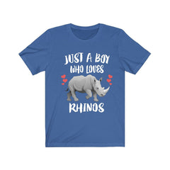 Just A Boy Who Loves Rhinos Animal Shirt - rhino print design