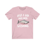 Just A Boy Who Loves Salmons Fish Shirt, Salmon Lover Shirt, Salmon Shirt, Salmon Lover Gift, Animal Shirt Image 4