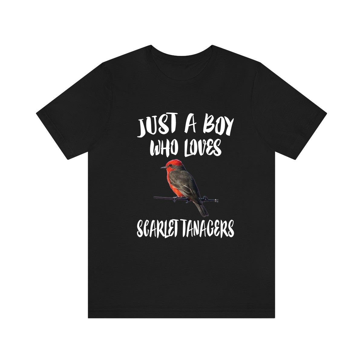 Just A Boy Who Loves Scarlet Tanagers Shirt, Scarlet Tanagers Lover Shirt, Birding Shirt, Bird Lover Gift, Animal Shirt Image 2