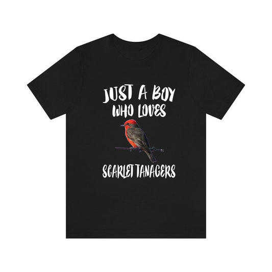 Just A Boy Who Loves Scarlet Tanagers Shirt - scarlet tanager print design