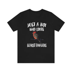 Just A Boy Who Loves Scarlet Tanagers Shirt - scarlet tanager print design