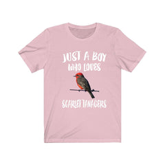 Just A Boy Who Loves Scarlet Tanagers Shirt - scarlet tanager print design