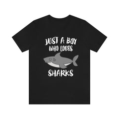 Just A Boy Who Loves Sharks Shirt - shark print design
