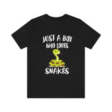 Just A Boy Who Loves Snakes Shirt, Snake Lover Shirt, Snake Shirt, Snake Lover Gift, Animal Shirt Image 1