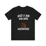 Just A Boy Who Loves Wildebeests Shirt, Wildebeest Lover Shirt, Wildebeest Shirt, Wildebeest Lover Gift, Animal Shirt Image 2