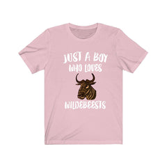 Just A Boy Who Loves Wildebeests Shirt - wildebeest print design