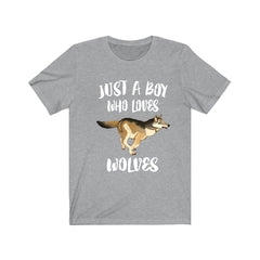 Just a boy who loves wolves wild pack canine apex predator tee