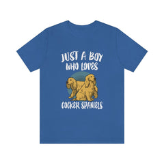 Just A Boy Who Loves Cocker Spaniels Shirt - Cocker Spaniel print design