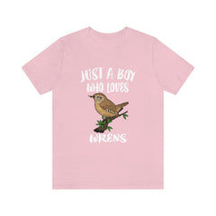 Just A Boy Who Loves Wrens Birds Shirt - wren print design