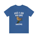 Just A Boy Who Loves Wrens Birds Shirt, Wren Lover Shirt, Birding Shirt, Bird Gift, Animal Adult Kids T-Shirt Image 3