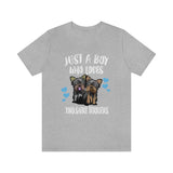 Just A Boy Who Loves Yorkshire Terriers Shirt, Yorkshire Terrier Lover Shirt, Yorkshire Terrier Shirt, Dog Gift, Animal Adult Kids T-Shirt Image 3